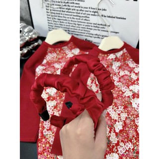 Áo dài cách tân bé gái thêu hoa nhí xinh xắn màu đỏ , áo dài tết 2025 bé gái sz 10-30kg