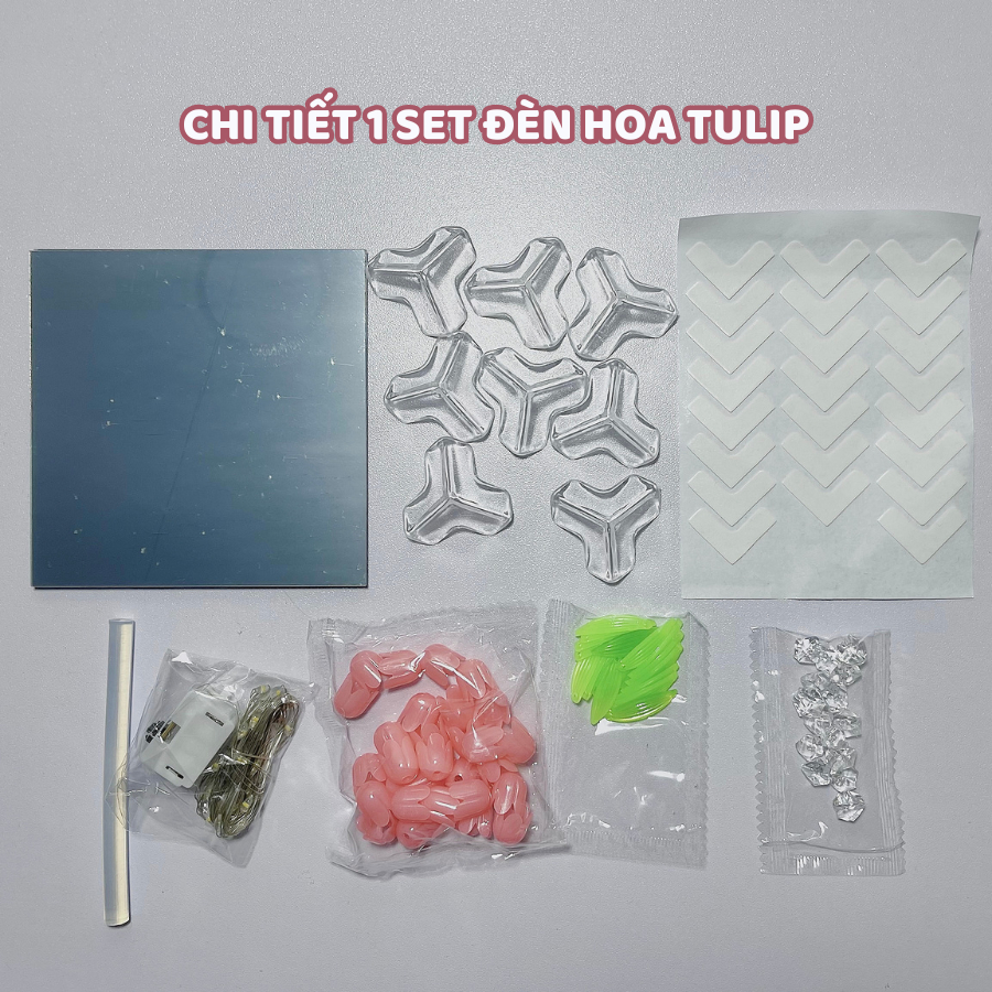 set đèn ngủ handmade hoa tulip 