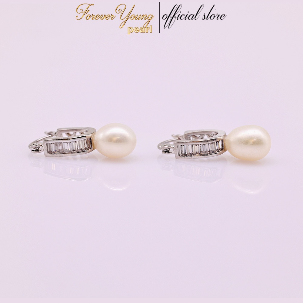 Mã BT89. Bông Tai ngọc Trai Nuôi Nước Ngọt Dày 6-7Li . Forever Young Pearl