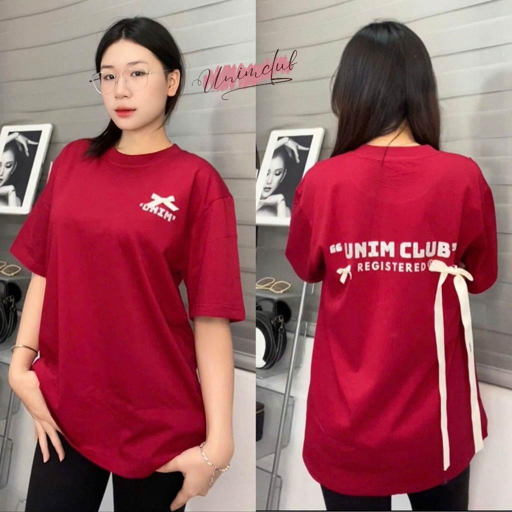 [Tặng Kèm Nơ] Áo Thun Nơ Lụa In Kim Tuyến Unim Club Hottrend Nhiều Màu Vải Cotton 250 Gsm Cao Cấp - APNKT