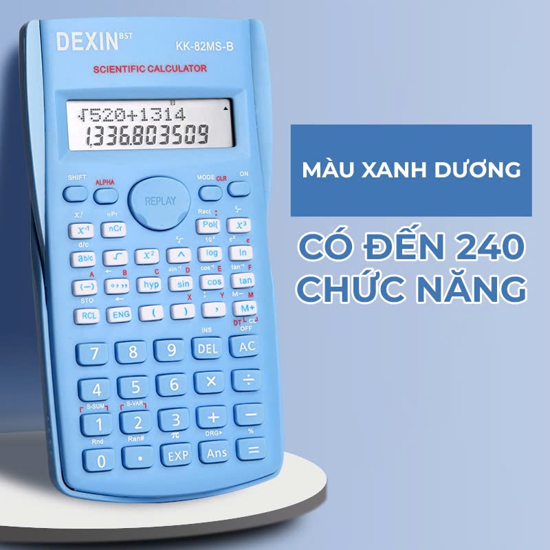 Máy tính cầm tay học sinh 240 chức năng Dexin, máy tính tay bỏ túi tiện lợi giúp học sinh tính toán