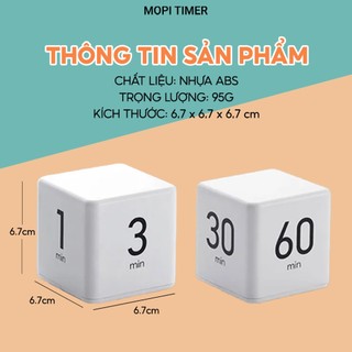 Đồng hồ Pomodoro đếm ngược Mopi quản lý thời gian hẹn giờ nấu ăn, tập thể dục, tập trung làm việc