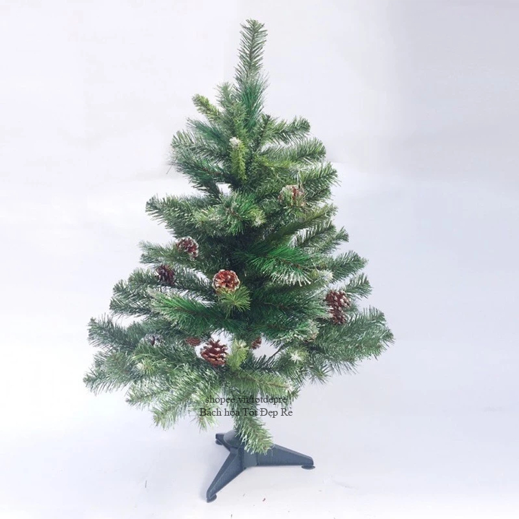Cây thông Giáng sinh cao cấp 90cm  loại 3 lá gắn trái thông
