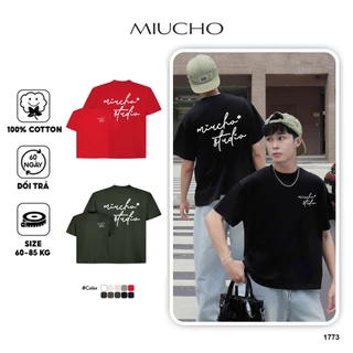 Áo phông nam localbrand form boxy vải cotton 2c thoáng mát dày dặn 1773 Miucho Club in basic