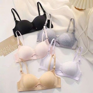Áo Ngực Nữ Cotton Mút Mỏng Nhẹ Gân Tăm Không Gọng, Áo Lót Mềm Thoáng Mát Co Giãn King Shop A-6114