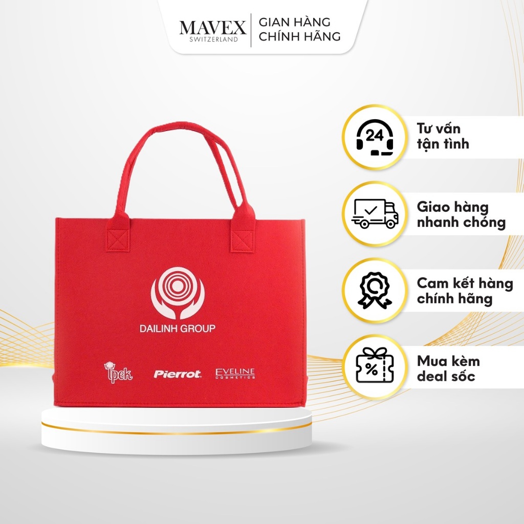 Túi vải dạ nhãn hiệu Dailinhgroup màu đỏ