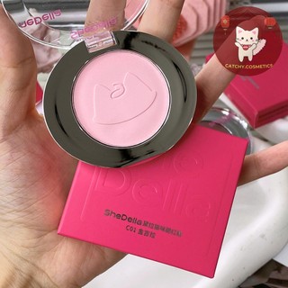 [SHEDELLA] Phấn Má Hồng SHEDELLA Đơn Sắc, Vỏ Hồng, Họa Tiết Mèo Con Dễ Thương, 3.8g