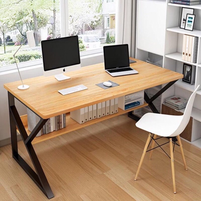 Bàn Học,Bàn Làm Việc Chân Sắt Chữ K Bền Đẹp Tiện Ích