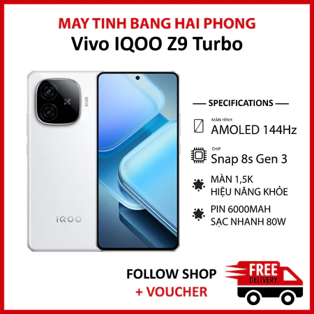 [Máy Cũ] Điện thoại Vivo iQOO Z9 Turbo, RAM 12/256GB chip Snapdragon 8s Gen 3 màn 1.5K dung lượng pin 6000 mAh