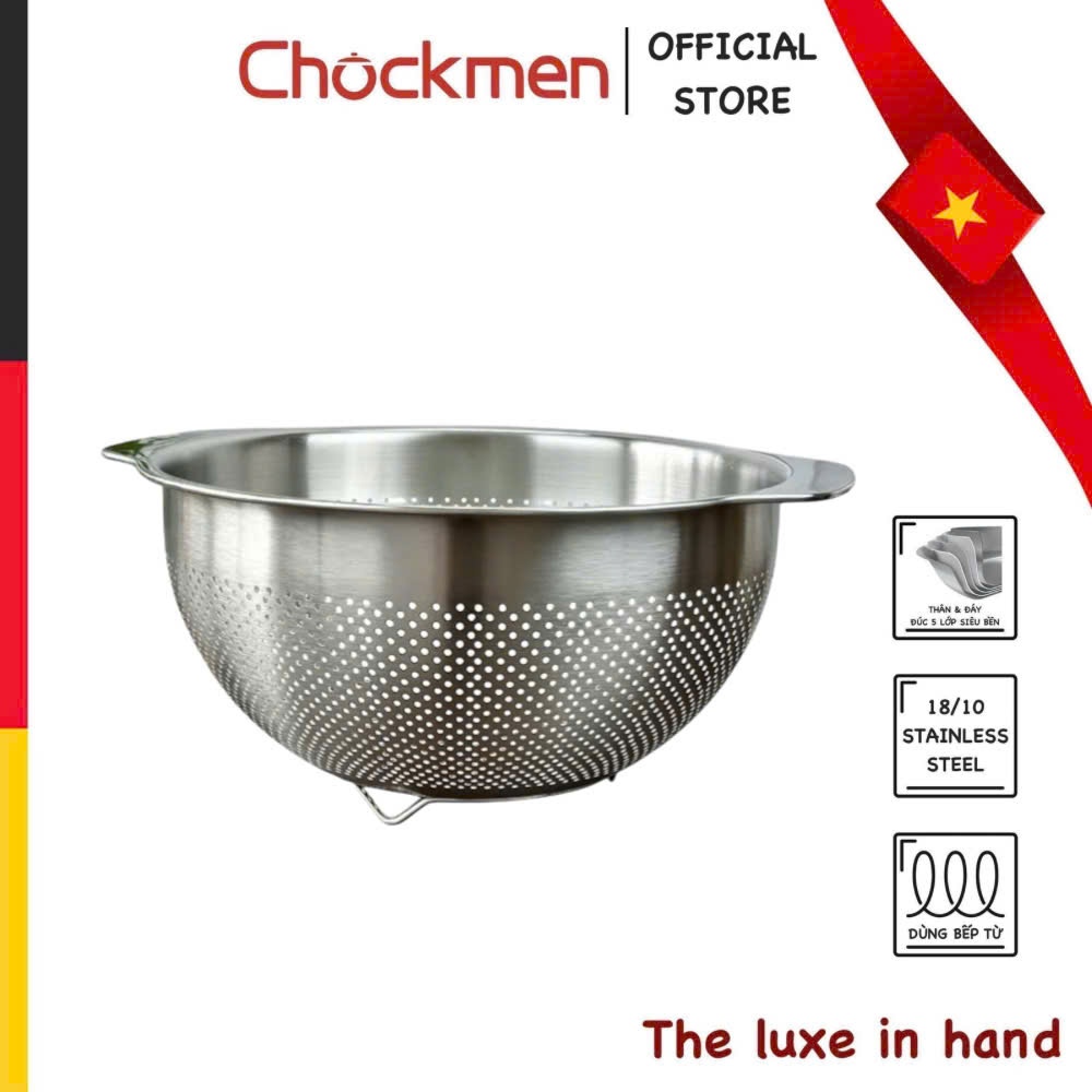 Rổ Vo Gạo CHOCKMEN Inox 18/10 25cm Rổ Vo Gạo Lỗ Nhỏ Rổ Rửa Rau Củ Hoa ...