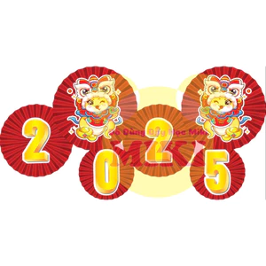 SET QUẠT ĐỎ 3D MẪU HÌNH CHÚ RẮN 2025