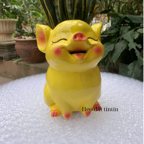 Heo đất tiết kiệm Hot hit 3D size vừa cao 20cm-lợn đất ống tiết kiệm quà tặng trang trí decor LĐ54