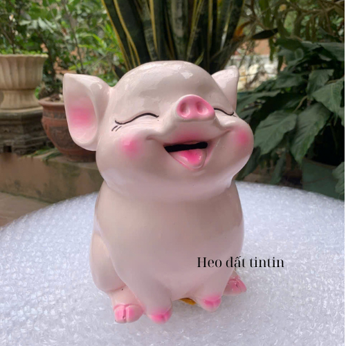 Heo đất tiết kiệm Hot hit 3D size vừa cao 20cm-lợn đất ống tiết kiệm quà tặng trang trí decor LĐ54