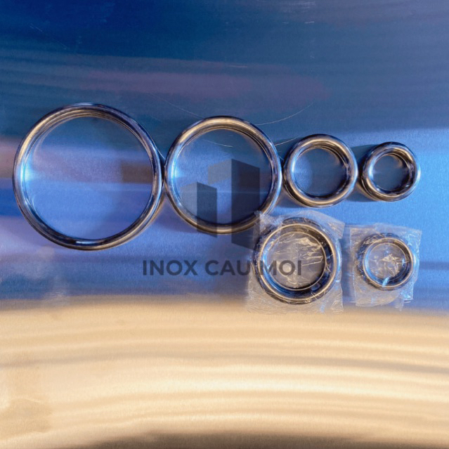 Vòng tròn inox 304 (Việt Nam), kích thước 100mm, 160mm, 200mm, màu bạc, hàng rào, cổng trang trí