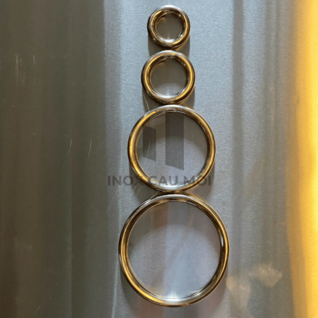 Vòng tròn inox 304 (Việt Nam), kích thước 100mm, 160mm, 200mm, màu bạc, hàng rào, cổng trang trí