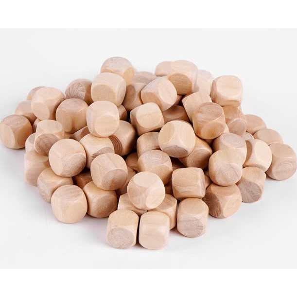 Xí ngầu gỗ tự nhiên kích thước 3x3cm