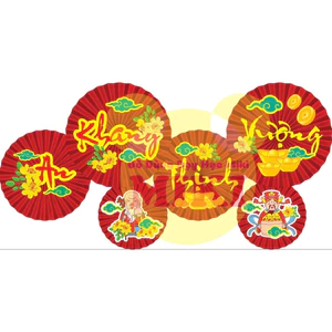 SET QUẠT ĐỎ 3D MẪU AN KHANG THỊNH VƯỢNG