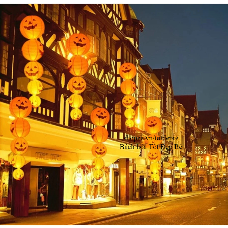 Đèn lồng giấy trang trí halloween kiểu tròn đường kính 20cm