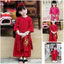 Áo dài Tết🧧 (Top áo dài bé bán chạy) Áo dài tơ lụa thêu hoa Quỳnh siêu phẩm áo dài cho bé 13-45kg