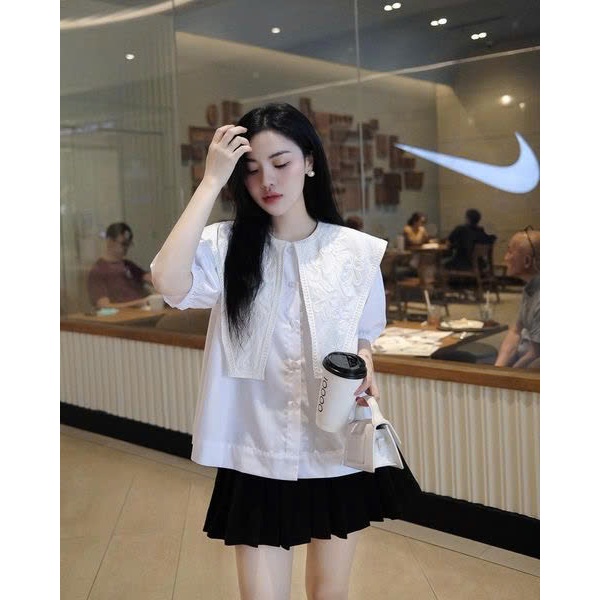 áo sơ mi trắng cổ vạt