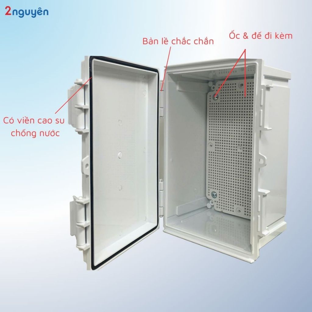 Vỏ tủ nhựa kín nước 180x280x150 sử dụng trong nhà ngoài trời