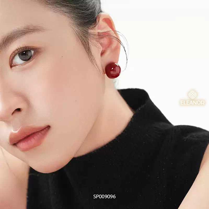 Bông tai nữ chuôi bạc 925 Eleanor Accessories trơn basic phụ kiện trang sức khuyên tai 9096
