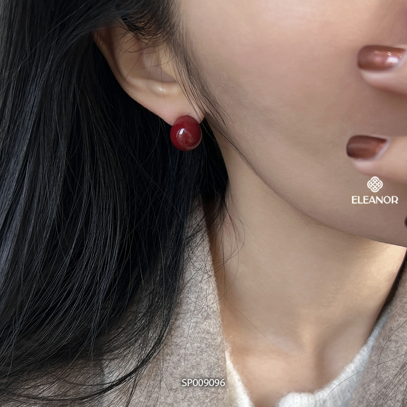 Bông tai nữ chuôi bạc 925 Eleanor Accessories trơn basic phụ kiện trang sức khuyên tai 9096
