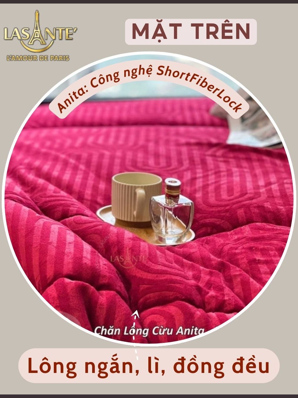Ảnh Chăn lông cừu đại hàn mùa đông Anita chính hãng Lasante  ấm áp siêu nhẹ 4,2 Kg 2m*2m3 2