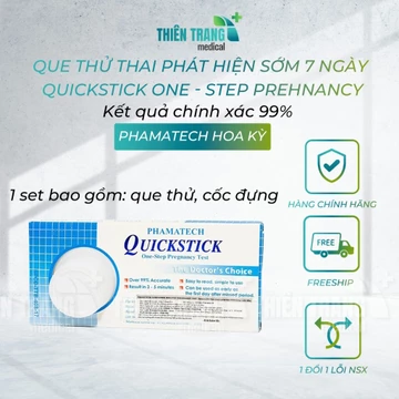 (Che Tên) Que Thử Thai Quickstick Hộp 1 Que Hàng Chính Hãng Hoa Kỳ, Phát Hiện Sớm, Test Thai Nhanh, Tiện Lợi, Chính Xác