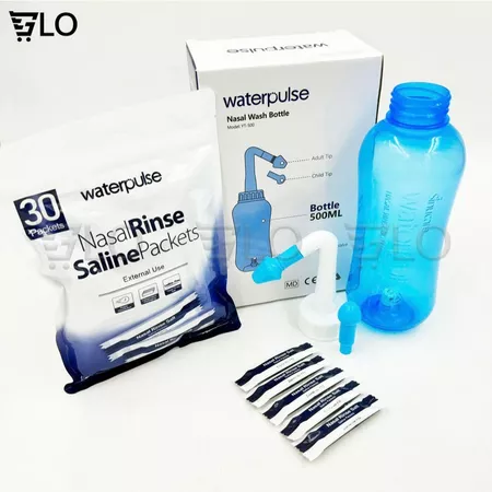 Bình Rửa Mũi Water Pulse Và Muối WaterPulse Giúp Làm Sạch Khoang Mũi, Loại Bỏ Bụi Bẩn, Phấn Hoa, Ngăn Ngừa Viêm Xoang