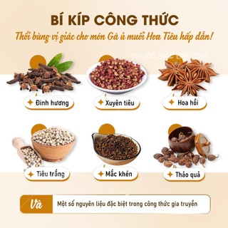 Set nguyên liệu gà ủ muối hoa tiêu, gia vị thảo mộc ủ gà, thơm ngon, kèm công thức chuẩn