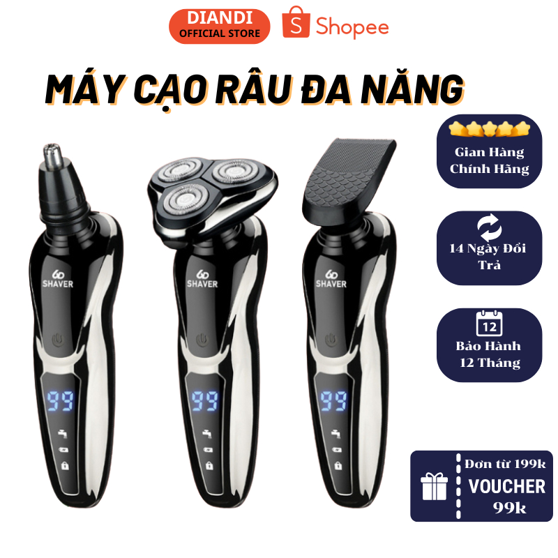 Máy Cạo Râu Đa Năng DIANDI 3 in 1 Phiên Bẩn Cao Cấp Chống Nước Chuẩn ...