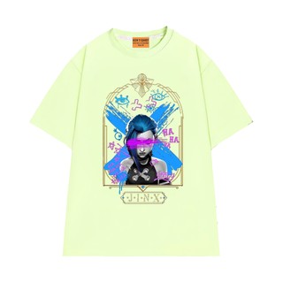 Áo Thun Game Liên Minh Huyền Thoại NGỐ TEE Arcane 2 Jinx Vải Cotton 75 Thoáng Mát
