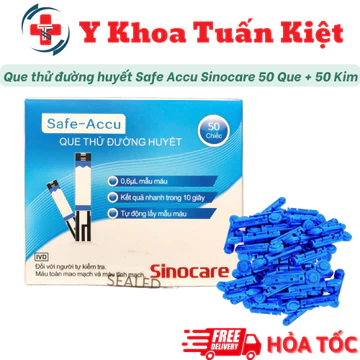 ✅ Que Thử Đường Huyết Safe Accu SINOCARE (50 Que, 25 Que)