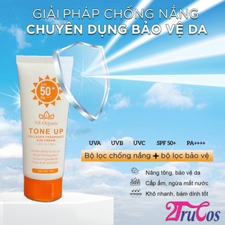 Kem chống nắng nâng tông NS Organic Tone Up Collagen Fragrance Sun Cream SFP50+ PA++++ 100ml 2Trucos