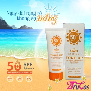Kem chống nắng nâng tông NS Organic Tone Up Collagen Fragrance Sun Cream SFP50+ PA++++ 100ml 2Trucos