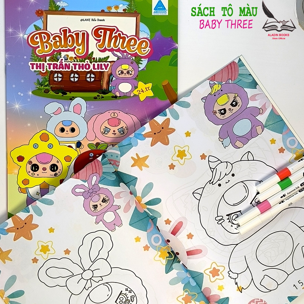 Sách Tô Màu Baby Three Cho Bé Hành Trình Sáng Tạo Và Khám Phá