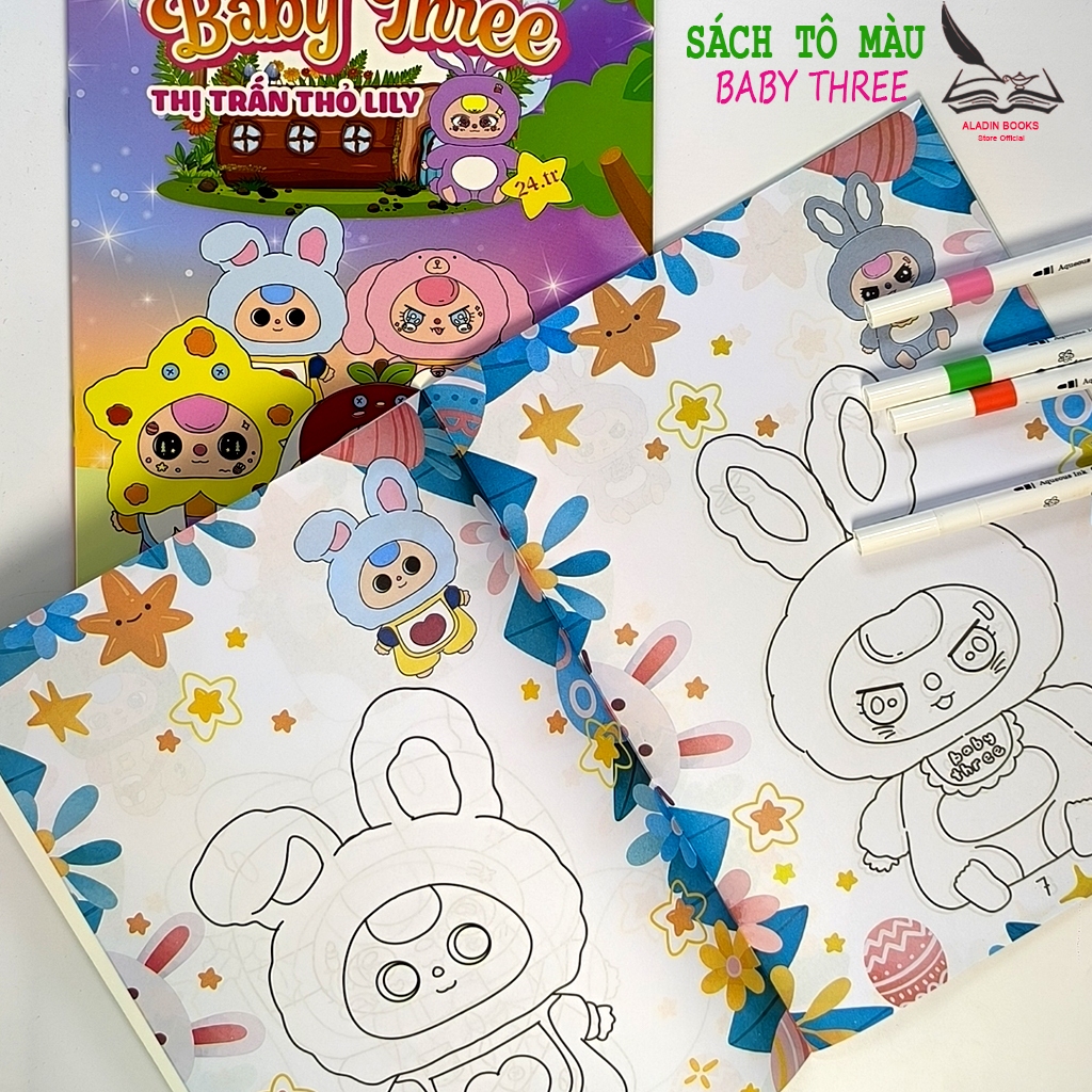 Sách Tô Màu Baby Three Cho Bé Hành Trình Sáng Tạo Và Khám Phá