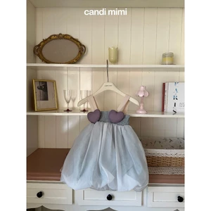 CANDIMIMI Váy hai dây baby doll đính trái tim cao cấp - Phong cách Hàn Quốc