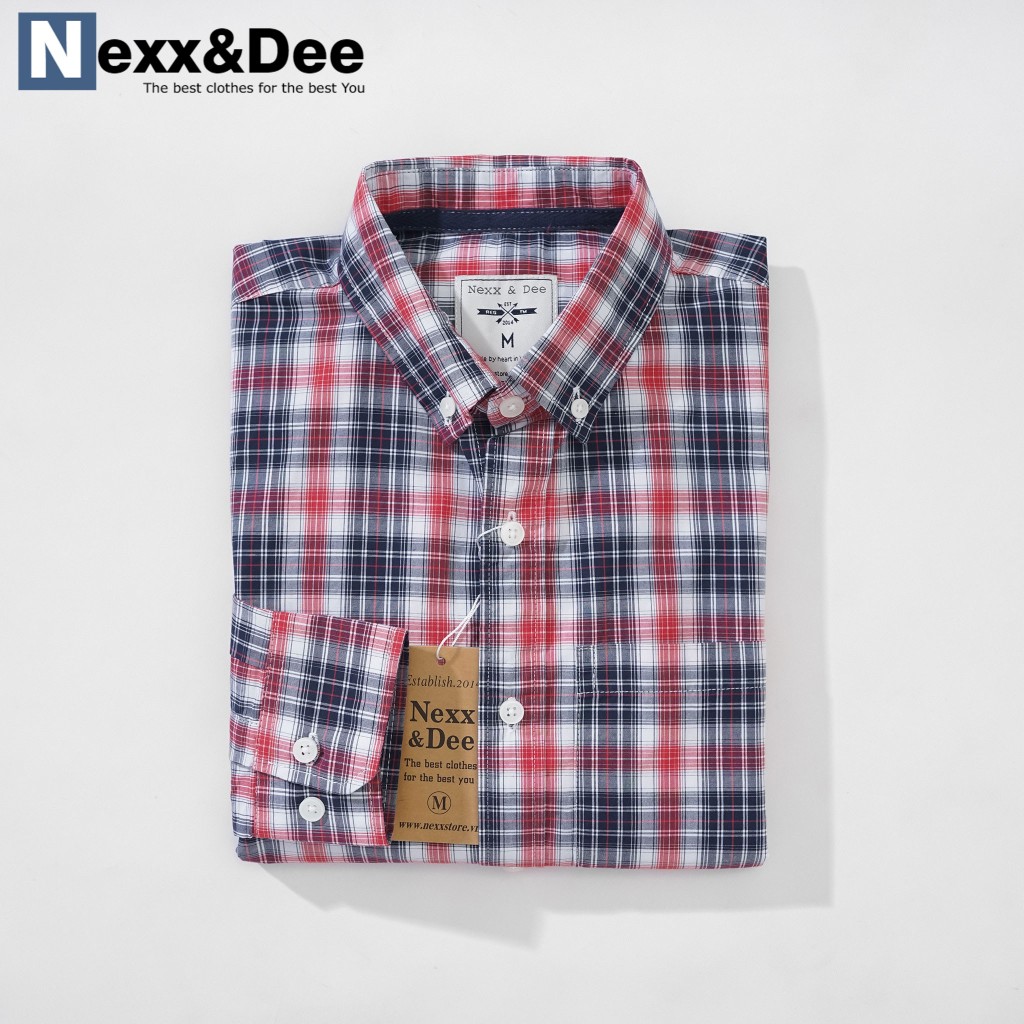 Áo sơ mi caro nam tay dài kẻ sọc vải Oxford công sở denim Nexx&Dee SM10 ...