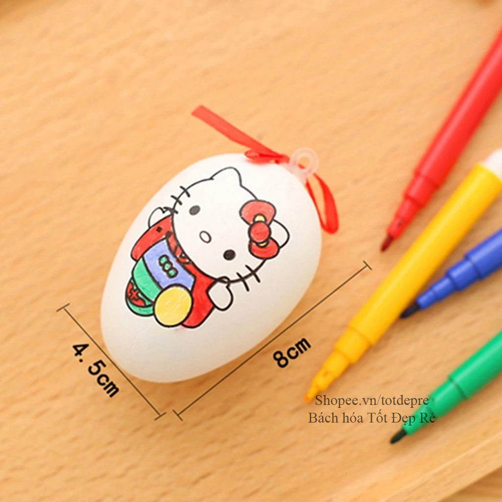 Combo 3 quả trứng kèm bút lông màu cho bé tập tô màu