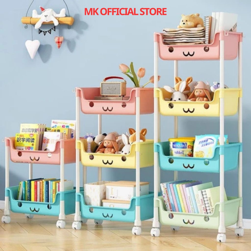 Xe đẩy đựng đồ trẻ em dể thương, kệ đựng đồ 3/4/5 tầng đa năng chuyên dùng cho mẹ bỉm sữa, spa, tiệm nail