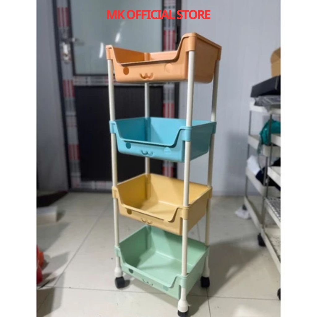 Xe đẩy đựng đồ trẻ em dể thương, kệ đựng đồ 3/4/5 tầng đa năng chuyên dùng cho mẹ bỉm sữa, spa, tiệm nail
