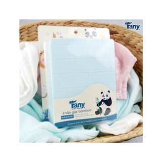 Hộp 10c khăn sữa sợi tre kháng khuẩn Fany mẫu trơn và họa tiết dễ thương cho bé