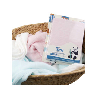 Hộp 10c khăn sữa sợi tre kháng khuẩn Fany mẫu trơn và họa tiết dễ thương cho bé