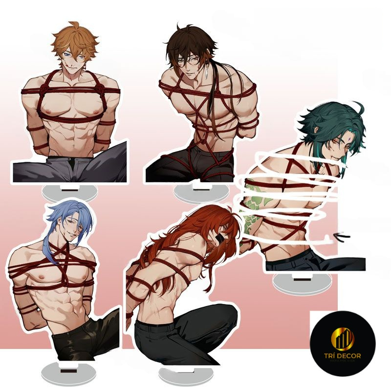 Mô hình Standee Tartaglia Diluc Xiao Earphone Wire Winder Acrylic Stand Genshin Impact Anime decor góc