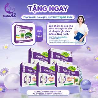 Combo 5 Canxi Hữu Cơ Cho Bé Mầm Lúa Mạch NutriAZ Hỗ Trợ Bé Phát Triển Chiều Cao, Xương Chắc Khỏe