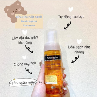 Sữa Rửa Mặt Tạo Bọt Giảm Thâm Mụn, Giảm Dầu Chiết Xuất Nghệ Neutrogena Calme Curcuma Mousse Nettoyante 150ml