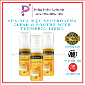 Sữa Rửa Mặt Tạo Bọt Giảm Thâm Mụn, Giảm Dầu Chiết Xuất Nghệ Neutrogena Calme Curcuma Mousse Nettoyante 150ml