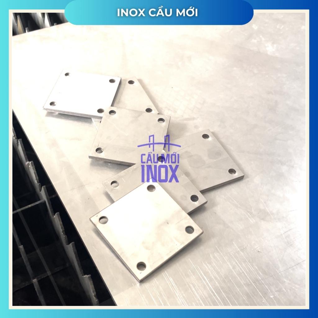 Bản mã vuông inox 304, kích thước 120x120mm,100x100mm, độ dày 2mm-8mm, cắt laser độ chính xác cao